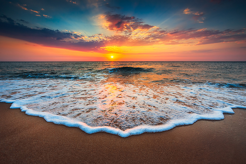 Beautiful sea sunrise over the sea